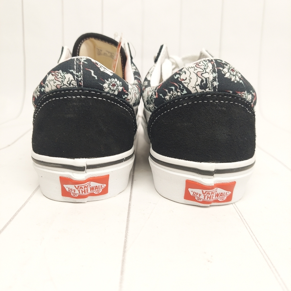 vans old skool skull black white sneaker shoes - Picture 5 of 14